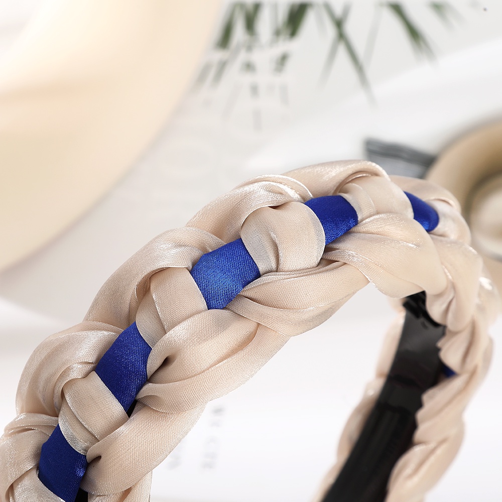 Băng đô cài tóc vải lụa màu sắc tương phản HAIMEIKANG phong cách cổ điển dành cho nữ
