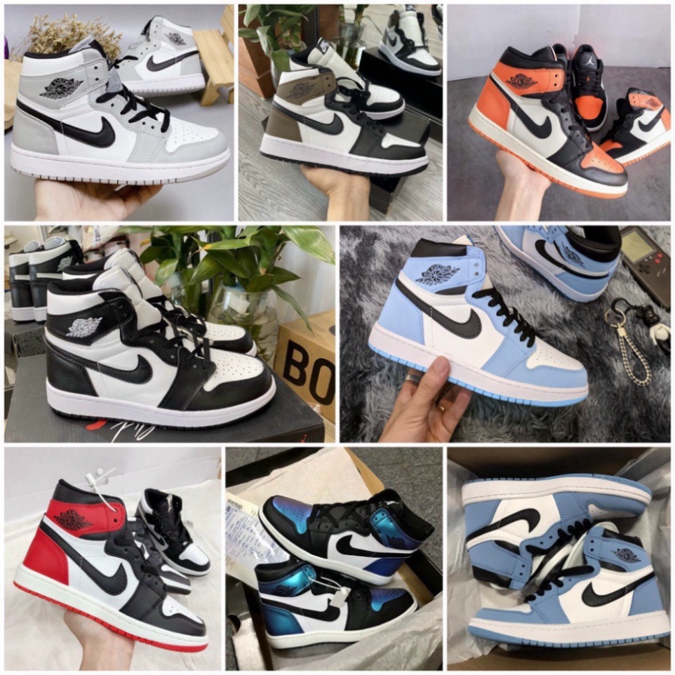 Giày Thể Thao Jodan Panda, Giày JD1 Cao Cổ Nam Nữ Đen Trắng HOT 2023