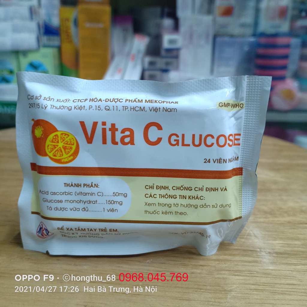 Viên ngậm Vita C Glucose gói 24 viên