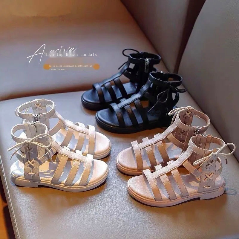 Xăng đan Công Chúa Màu Hồng Chống Trượt Phong Cách La Mã Thời Trang Cho Bé Gái 2022