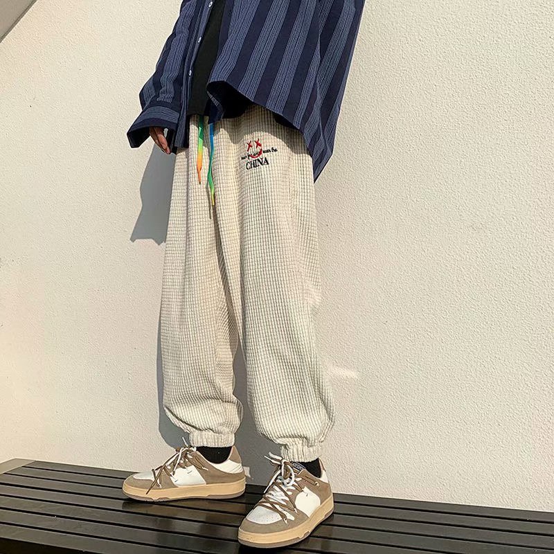 Quần ống rộng phong cách Hong Kong thời trang thu đông mới cho nam