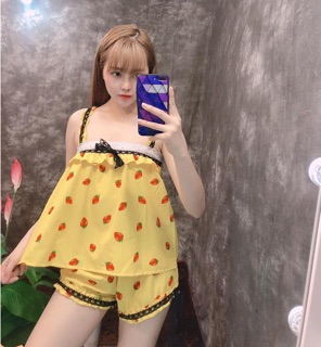 Đồ Bộ Đùi Dây Ren Kate Lụa Hình