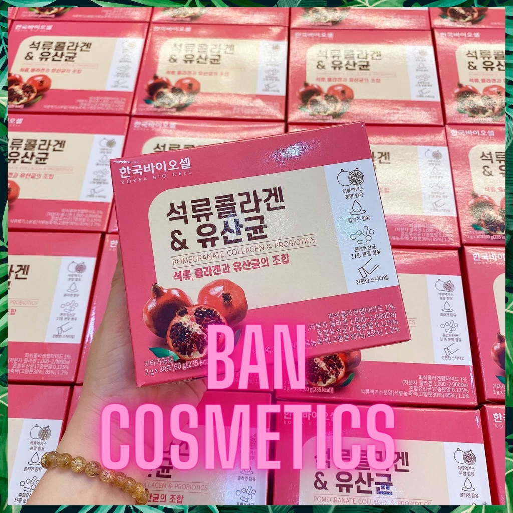 Collagen Lựu Đỏ Hàn Quốc Bột Collagen Hàn Quốc 30 Gói Chính Hãng