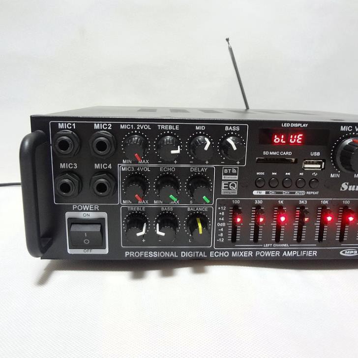 Amply 12v -220V Karaoke - Bluetooth- Cực hay -Sunbuck MP-326BT, có quạt tản nhiệt