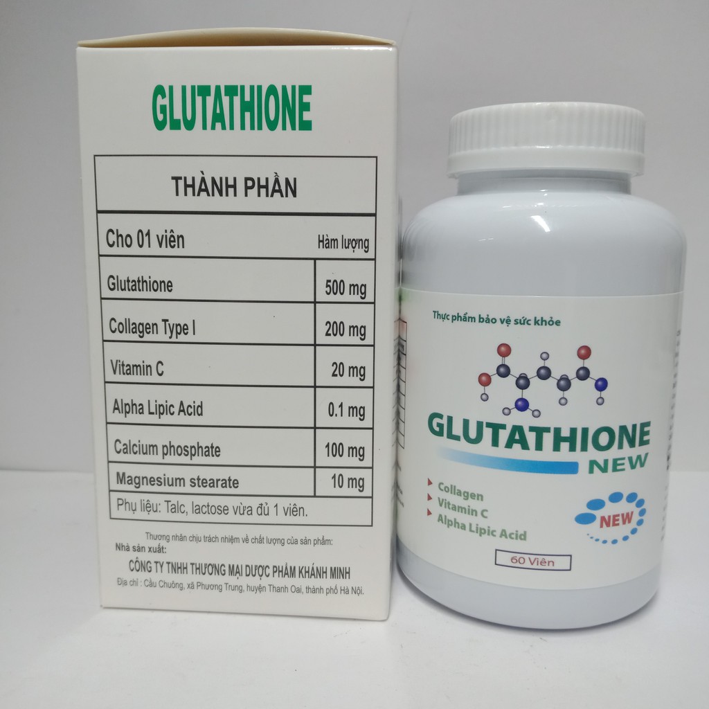 Glutathione new collagen viên uống trắng da lọ 60 viên