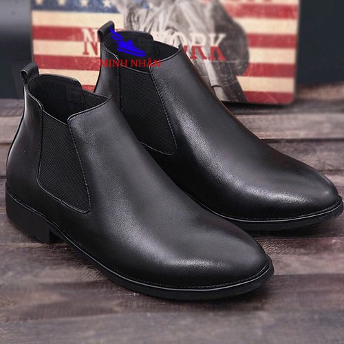 Chelsea boot nam da bò Giày bốt nam cao cổ cao cấp Giày bốt cổ ngắn nam da bò thời trang hàng hiệu giá rẻ C-1