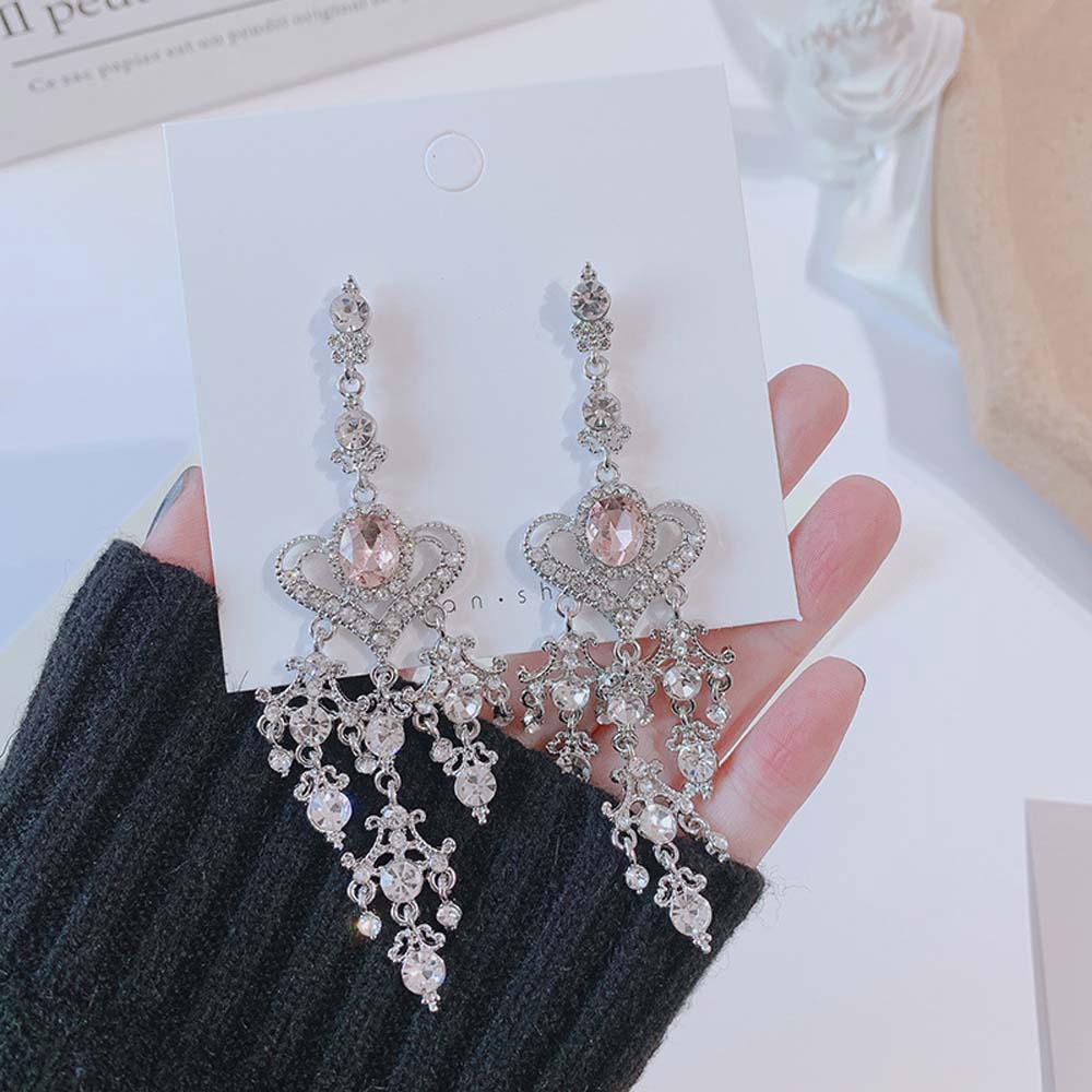 Bông Tai Trái Tim Dáng Dài Xinh Xắn Cho Nữ