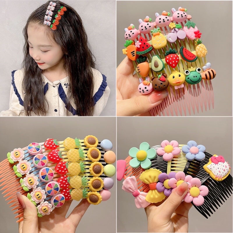 Lược Xược Cài Tóc Mái Cho Bé Gái Siêu Dễ Thương Nhiều Màu Sắc Phong Cách Hàn Quốc Ngọt Ngào