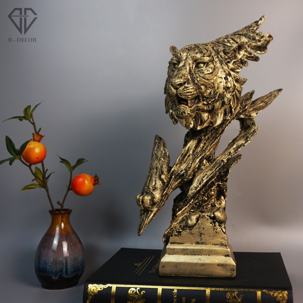 [ ảnh thật] Tượng Hổ Uy Quyền Decor trang trí phòng khách, quà tặng, trang trí bàn làm việc