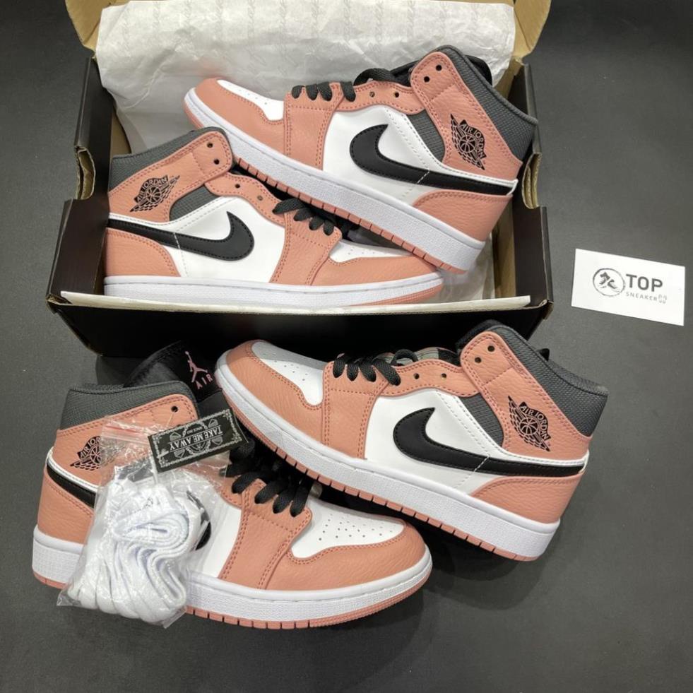BIG SALE Giày Sneaker Jordan 1 hồng cao.Giày  jordan cao cổ hồng Thể Thao Nam Nữ Cao Cổ Full Phụ Kiện