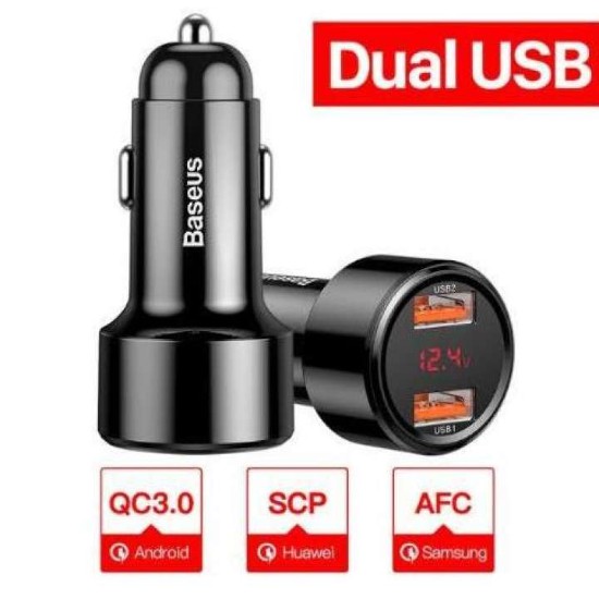 Baseus 45 W Quick Charge 4.0 3.0 USB Sạc Trên Ô Tô Cho iPhone , ipad , Huawei công nghệ QC4.0 QC3.0  BH 18 tháng