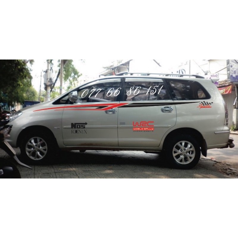 Tem Dán Sườn Xe Innova,Fortuner.Cho tất cả dòng xe 7 chỗ