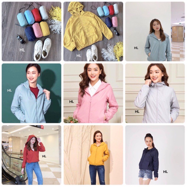 &lt;FREESHIP&gt;  Video  -  Áo khoác nữ 2 lớp trơn kèm túi cuộn cao cấp chống nước, áo khoác gió cao cấp - HÀNG LOẠI 1