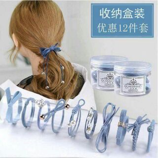 Hộp 12 dây buộc tóc siêu đẹp