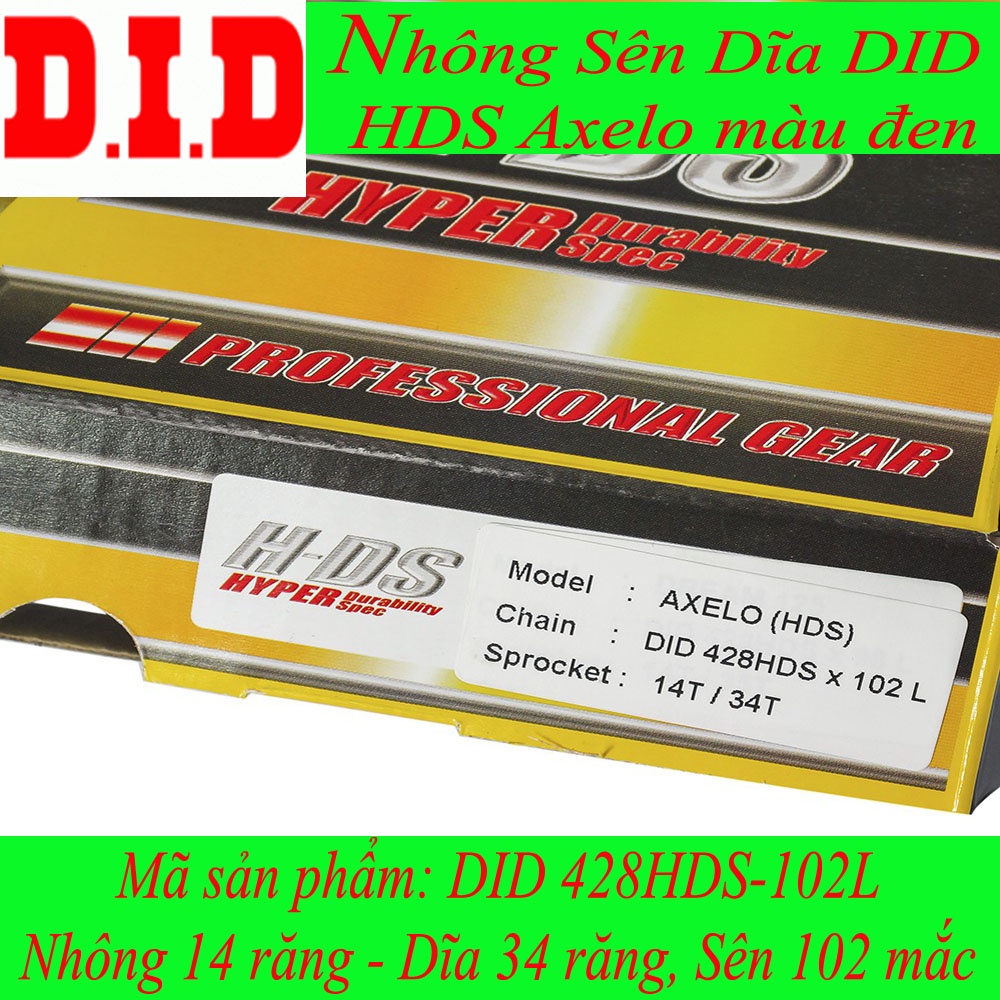 Nhông sên dĩa DID xe Axelo HDS