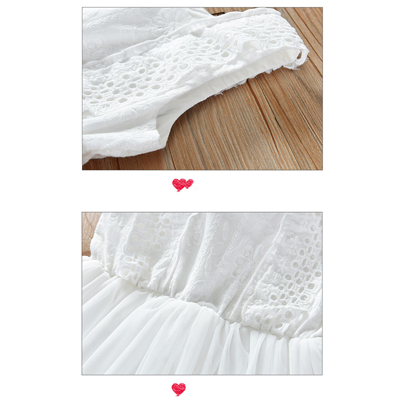 Đầm Công Chúa Màu Trắng Xinh Xắn Cho Bé Gái