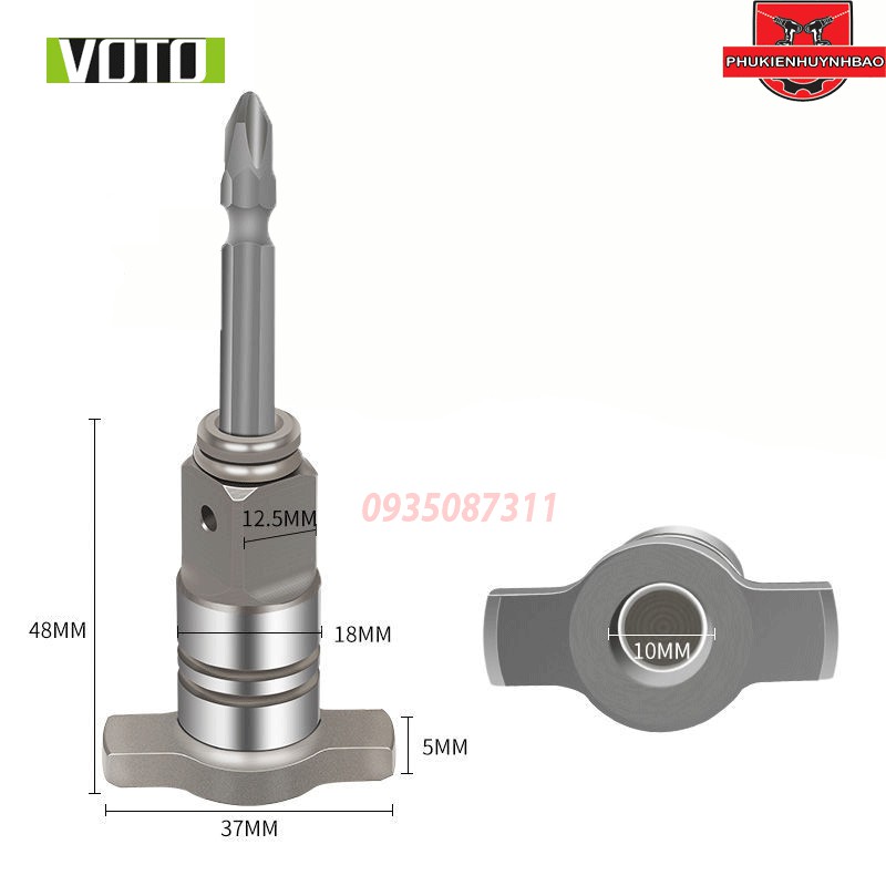 Đầu Bulong 1/2 Chữ T VOTO Thay Thế Cho Máy Vặn Bulong (12,7mm)