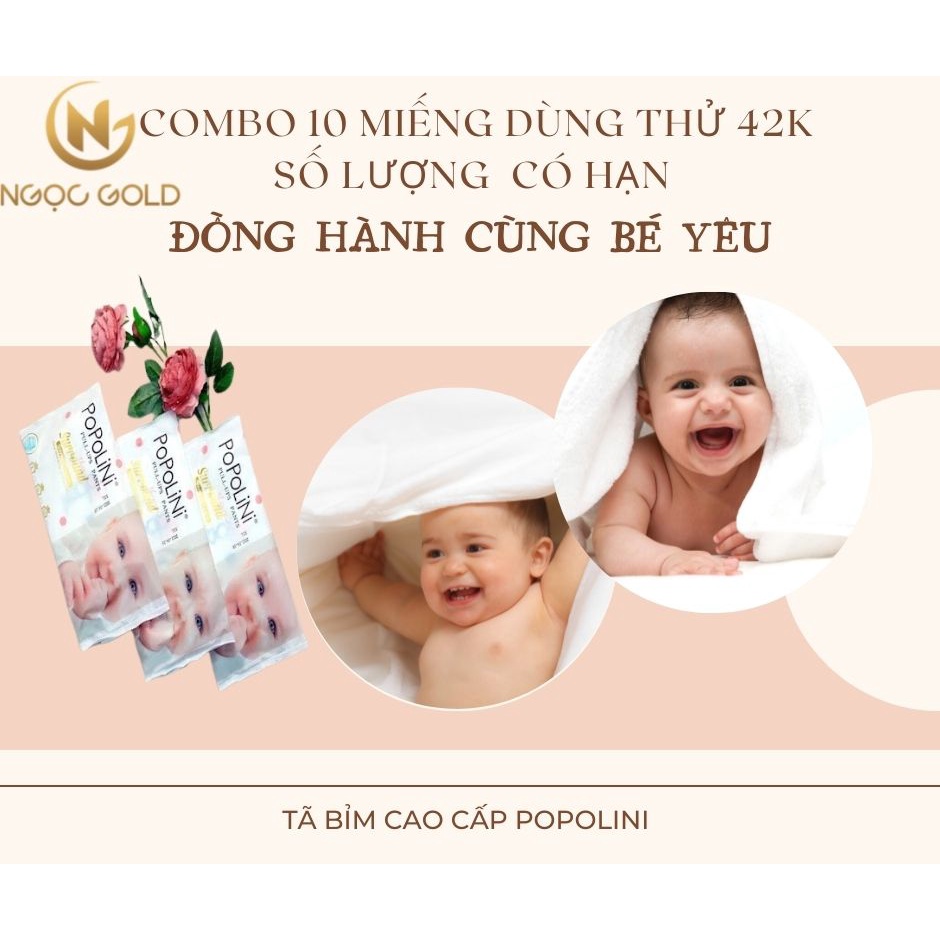COMBO 10 miếng dùng thử bỉm Popolini dán/quần size NB/S/M/M/L/XL/XXL