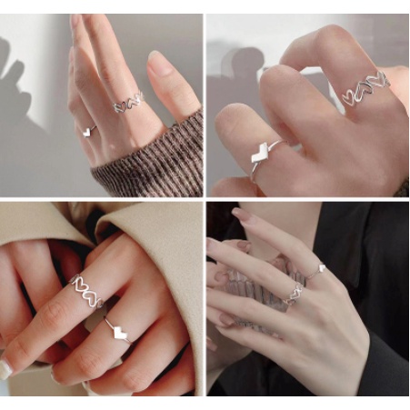 Nhẫn hình trái tim xinh xắn thời trang