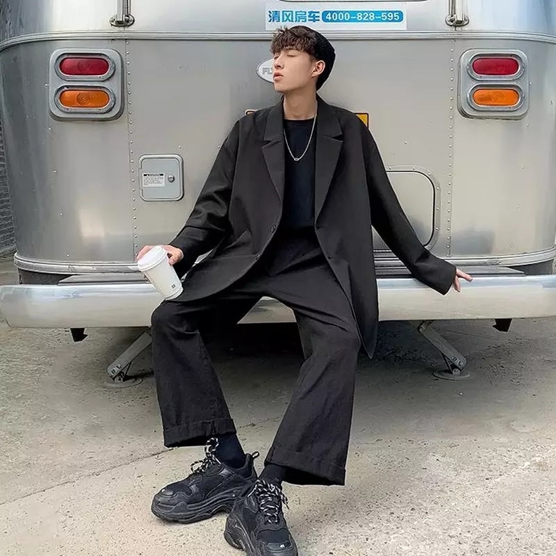 Áo blazer đen Áo vest nam nữ T-A-N phong cách hàn AV02.08 unisex ulzzang siêu chất màu đen