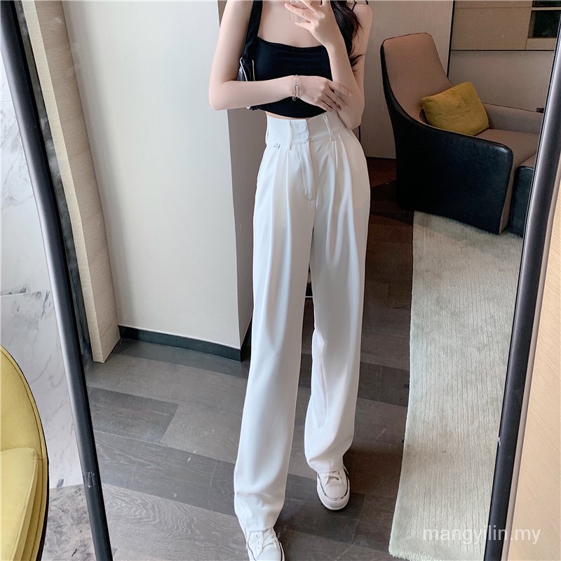 Quần Dài Lưng Cao Ống Rộng Phong Cách Hàn Quốc Cho Nữ | BigBuy360 - bigbuy360.vn