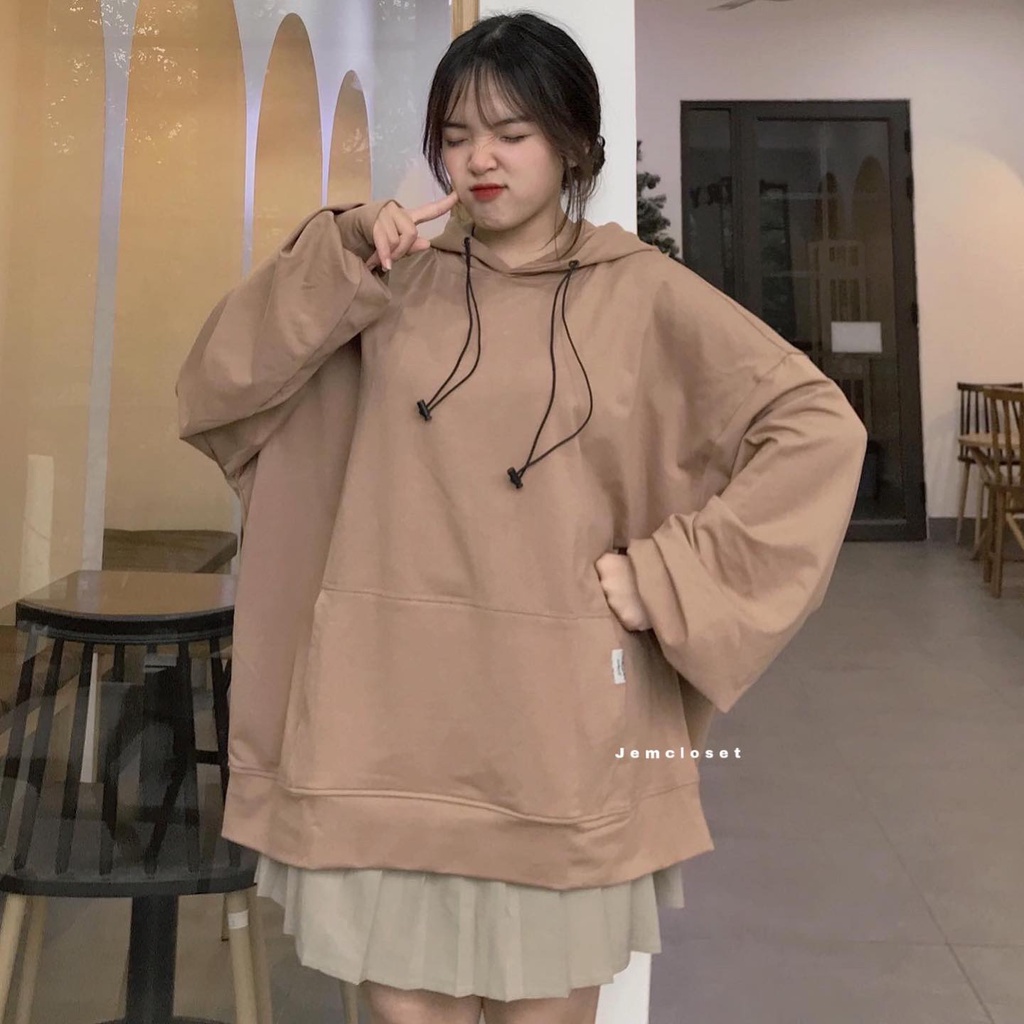 Áo Hoodie Nữ Form Rộng JEMCLOSET Hoodie Simpoo Phong Cách Basic Đơn Giản Kiểu Hàn Quốc Chất Liệu Vải Dày Mềm Mịn 1767