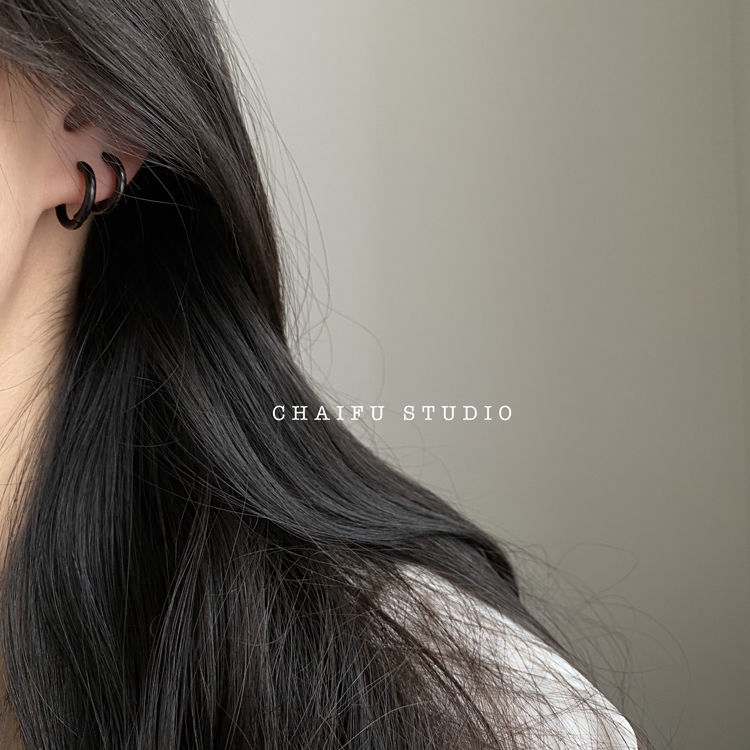 Khuyên tai bằng thép không gỉ đơn giản phong cách retro