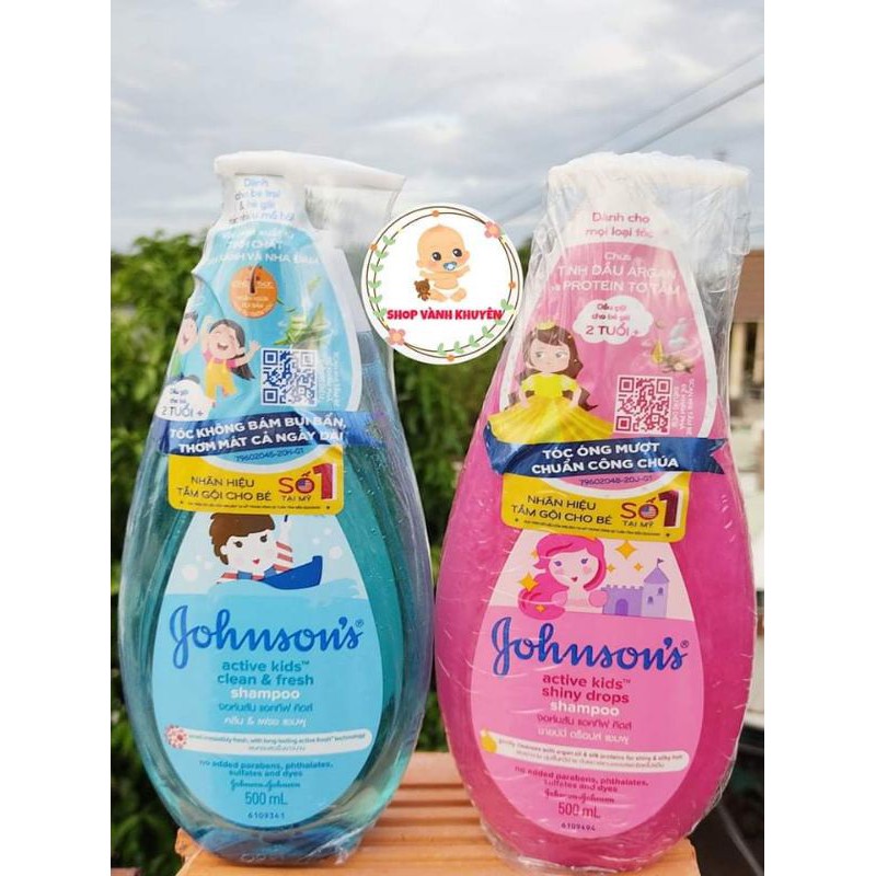 Dầu gội Johnson's Baby thơm mát năng động và óng mượt bé gái 500ml (MỚI)