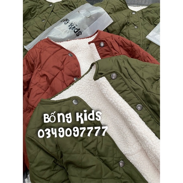 Áo Khoác Trần Trám Bé Gái 2 Mặt Lông Cừu ON