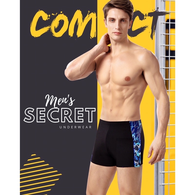 Quần bơi nam ngắn ôm body - quần đi biển tắm biển siêu thoáng dáng đẹp THE SECRET S301