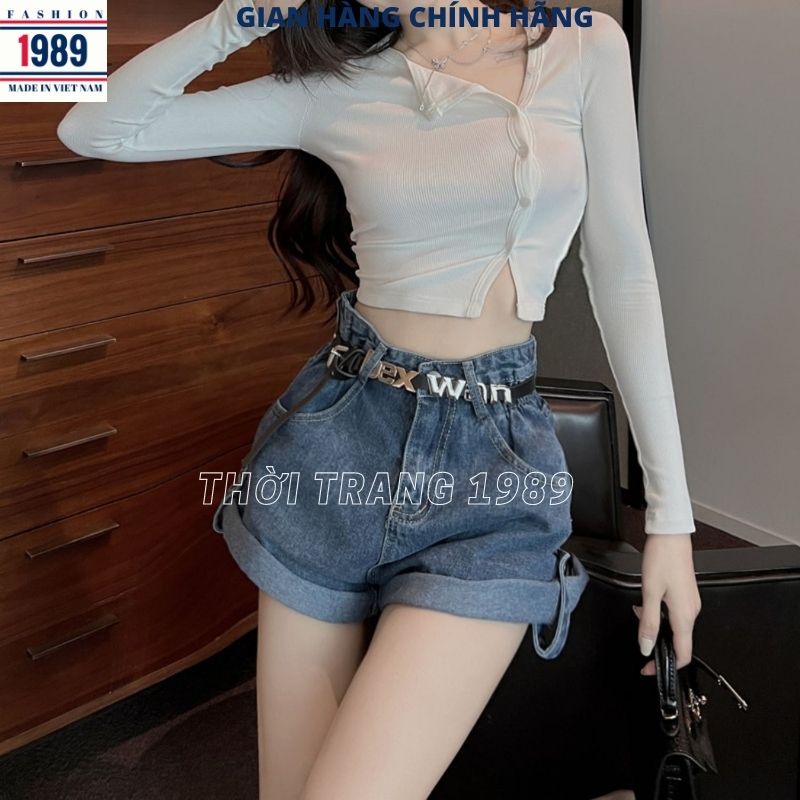 Quần short jean⚡️Quần bò nữ cạp cao kiểu dáng hàn quốc ulzzang hót hít -PHƯƠNG 1989