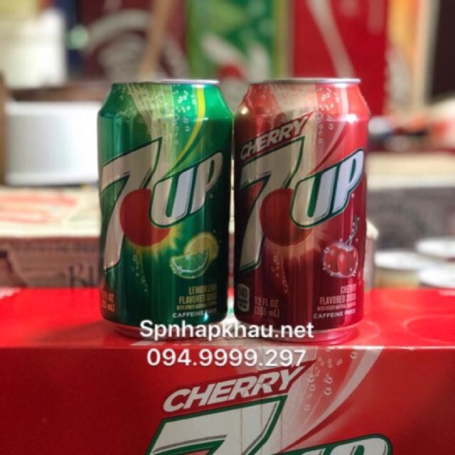 Nước ngọt 7Up Mỹ , 7Up Cherry Mỹ 355ml