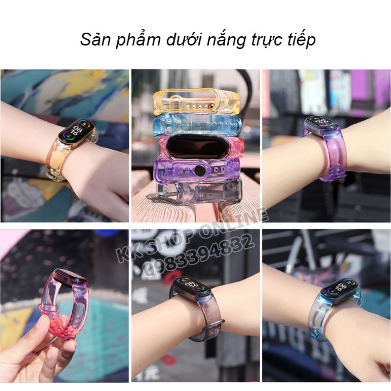 Dây đeo miband trong đổi màu khi ra nắng thay thế cho Xiaomi Miband 3 4 5 6