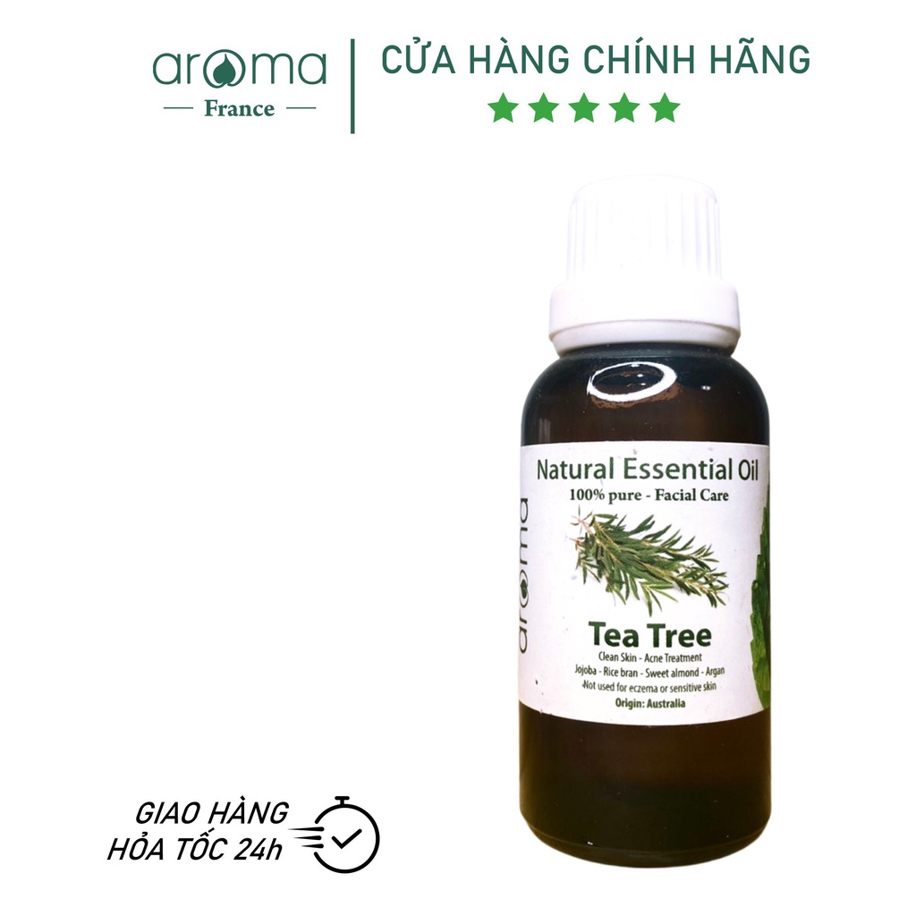 [Aroma] Tinh dầu chống mụn cho da mặt - Tea Tree Oil - Dầu tràm trà Úc - chăm sóc da dầu, tẩy trang, sạch da dầu 15ml