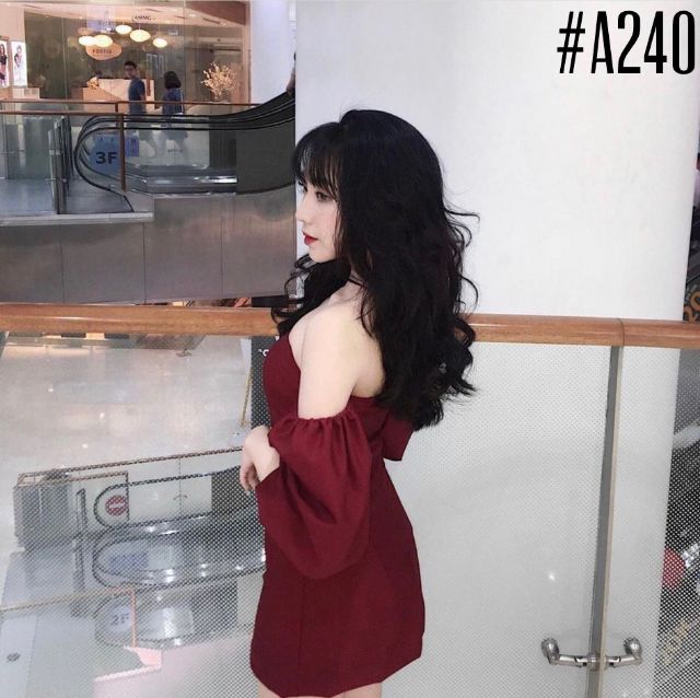 Đầm dự tiệc cúp ngực ôm body tay phồng siêu hot