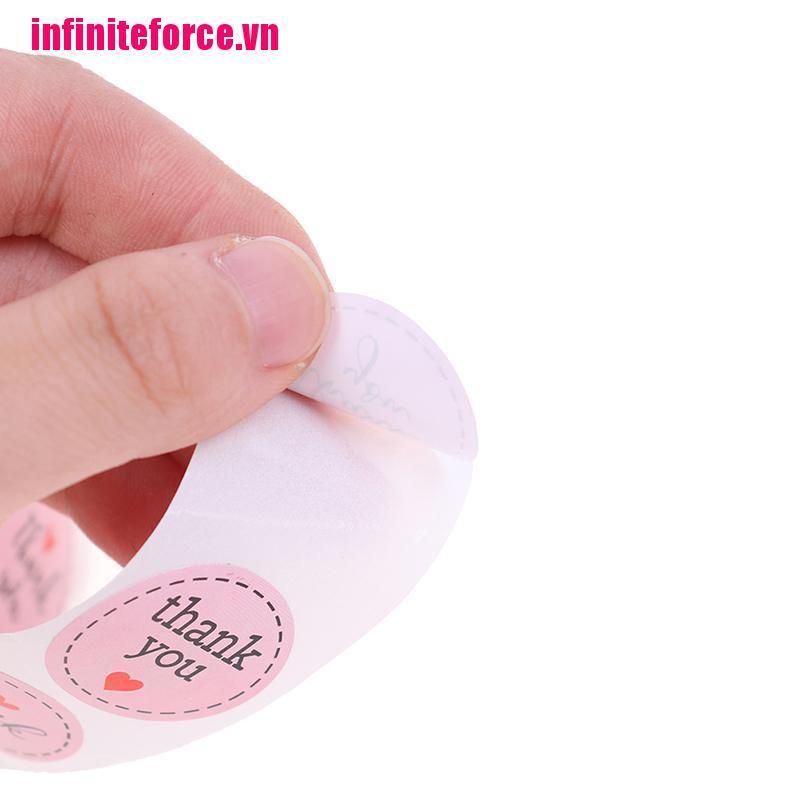Cuộn 500 Miếng Dán Chữ Thank You 1 Inch Màu Hồng Trang Trí Đám Cưới