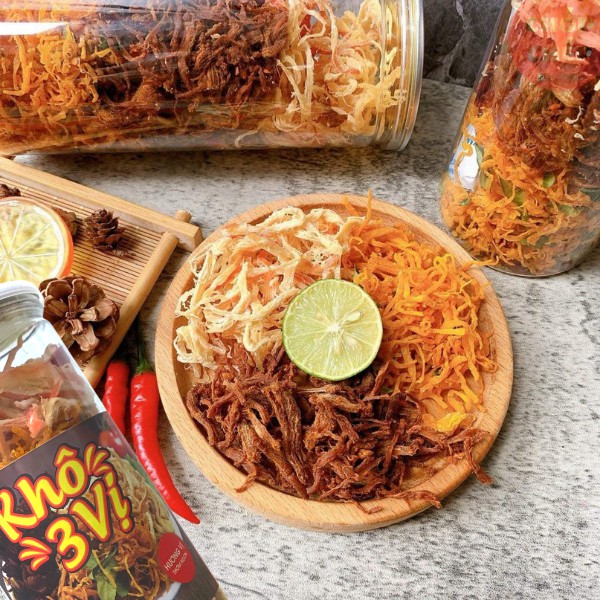 Khô mix 3 vị, khô gà khô heo khô mực siêu ngon 300g Chóp Chép đồ ăn vặt Bình Dương