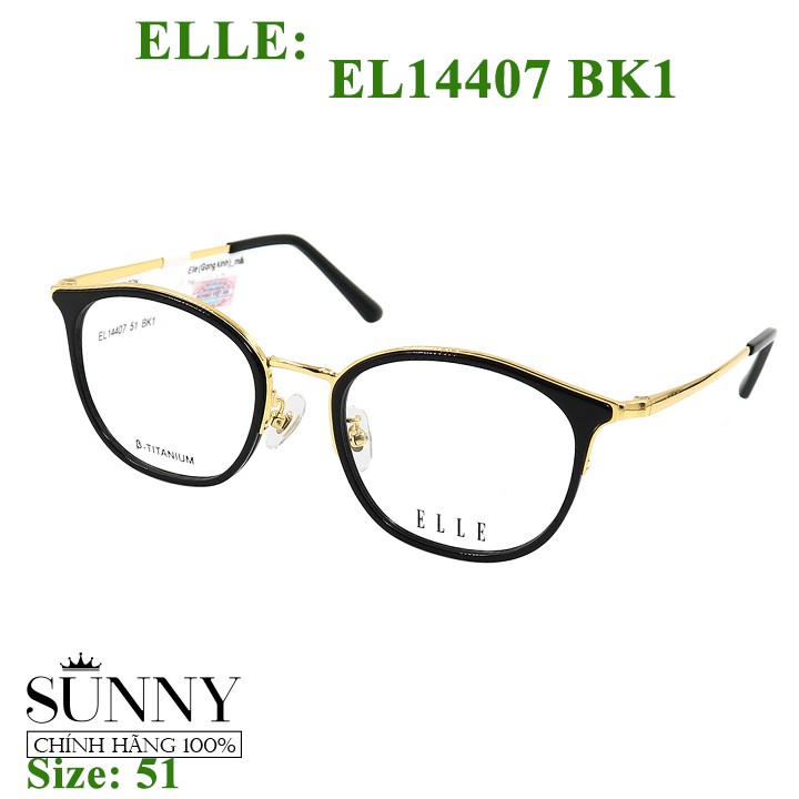 Gọng kính thời trang  Elle EL14407 nhiều màu chính hãng, bảo hành toàn quốc