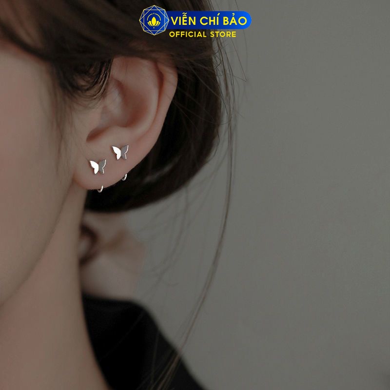 Bông tai bạc nữ Cánh bướm chất liệu bạc 925 thời trang phụ kiện trang sức nữ Viễn Chí Bảo B400203X