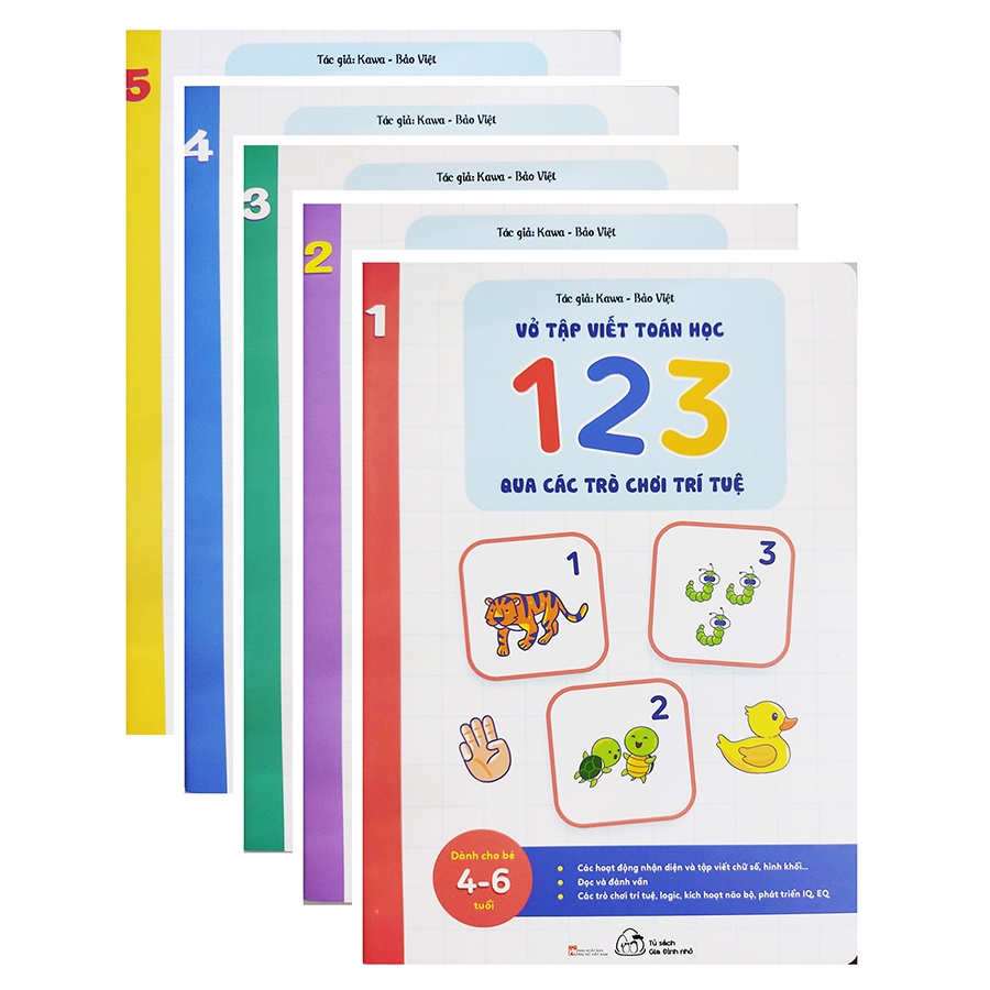 Sách cho bé - Vở tập viết Toán học 123 qua các trò chơi trí tuệ - Dành cho bé từ 4 đến 6 tuổi