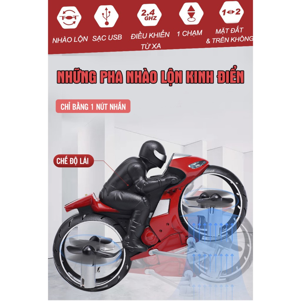 MOTOR ĐUA KẾT HỢP BAY 2IN1 ĐIỀU KHIỂN TỪ XA FLYMO (Xanh)