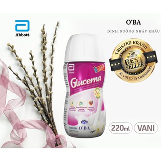 Sữa nước Glucerna Hương Vani Chai 220ml dành cho người tiểu đường - Hàng chính hãng, date mới nhất
