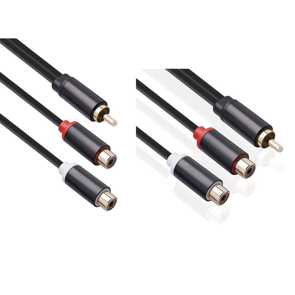 Cáp Chuyển Đổi Âm Thanh 3.5mm Sang 2RCA TV 2 RCA Male Sang 1 RCA Female