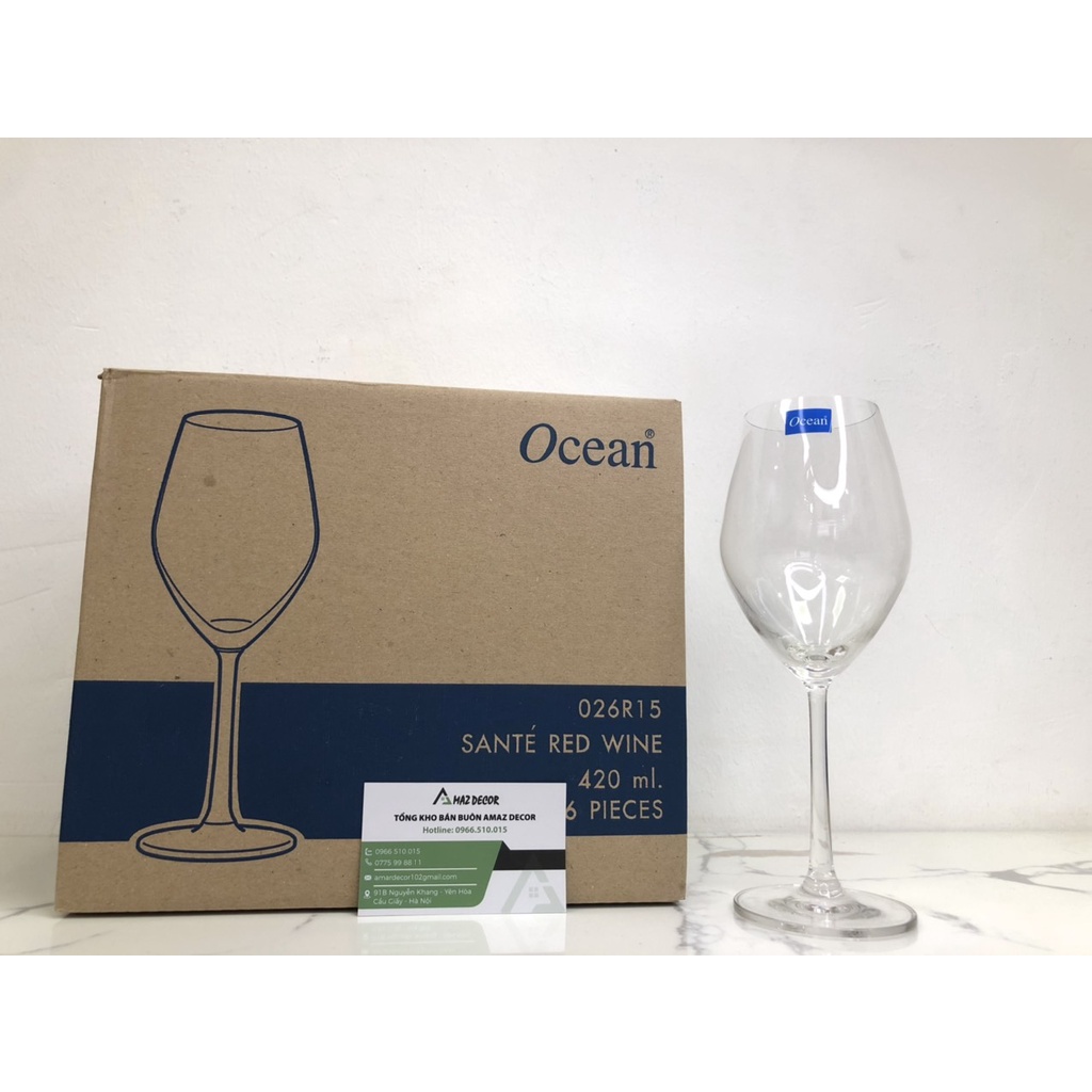 Bộ 6 ly vang thủy tinh Thái Lan Ocean 026R15 Santé Red Wine 420ml chính hãng cao cấp giá rẻ