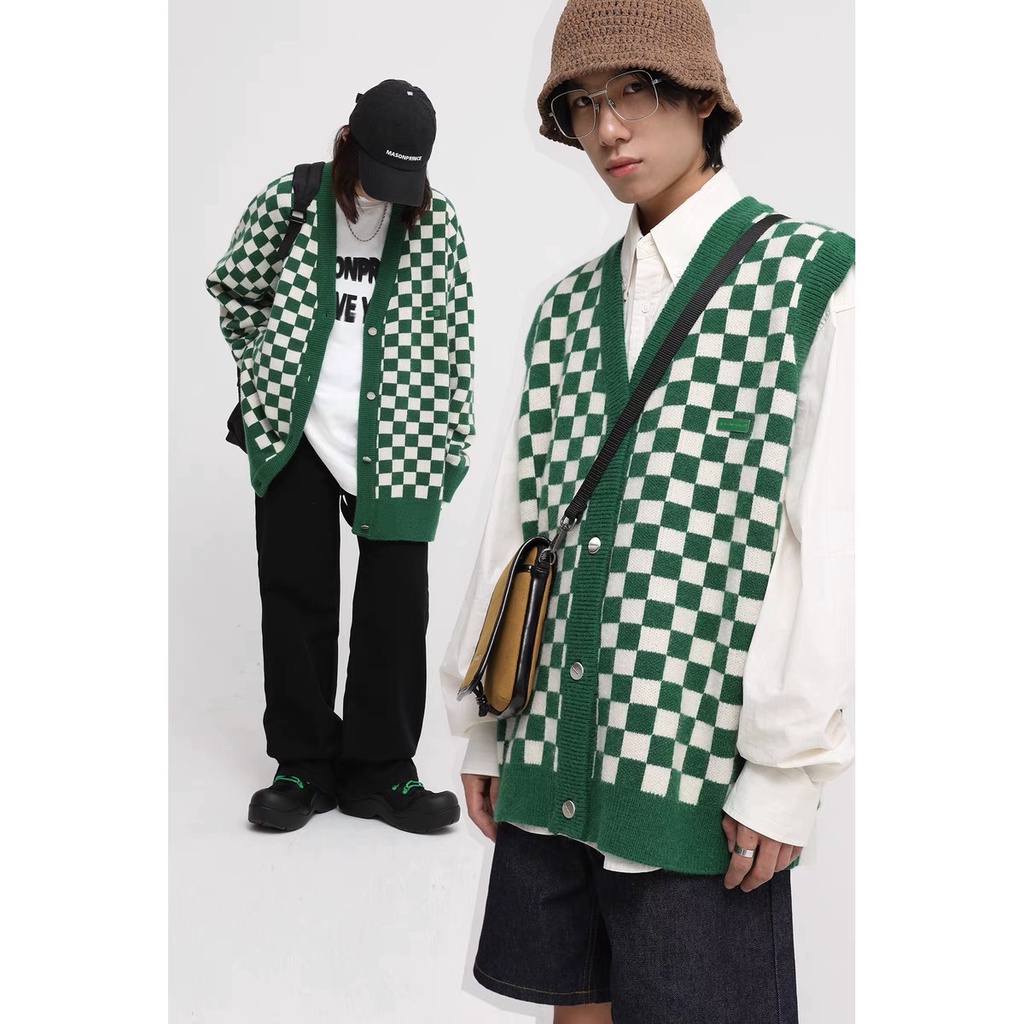 Áo Cardigan Dệt Kim Không Tay Dáng Rộng Thời Trang Nam 2021