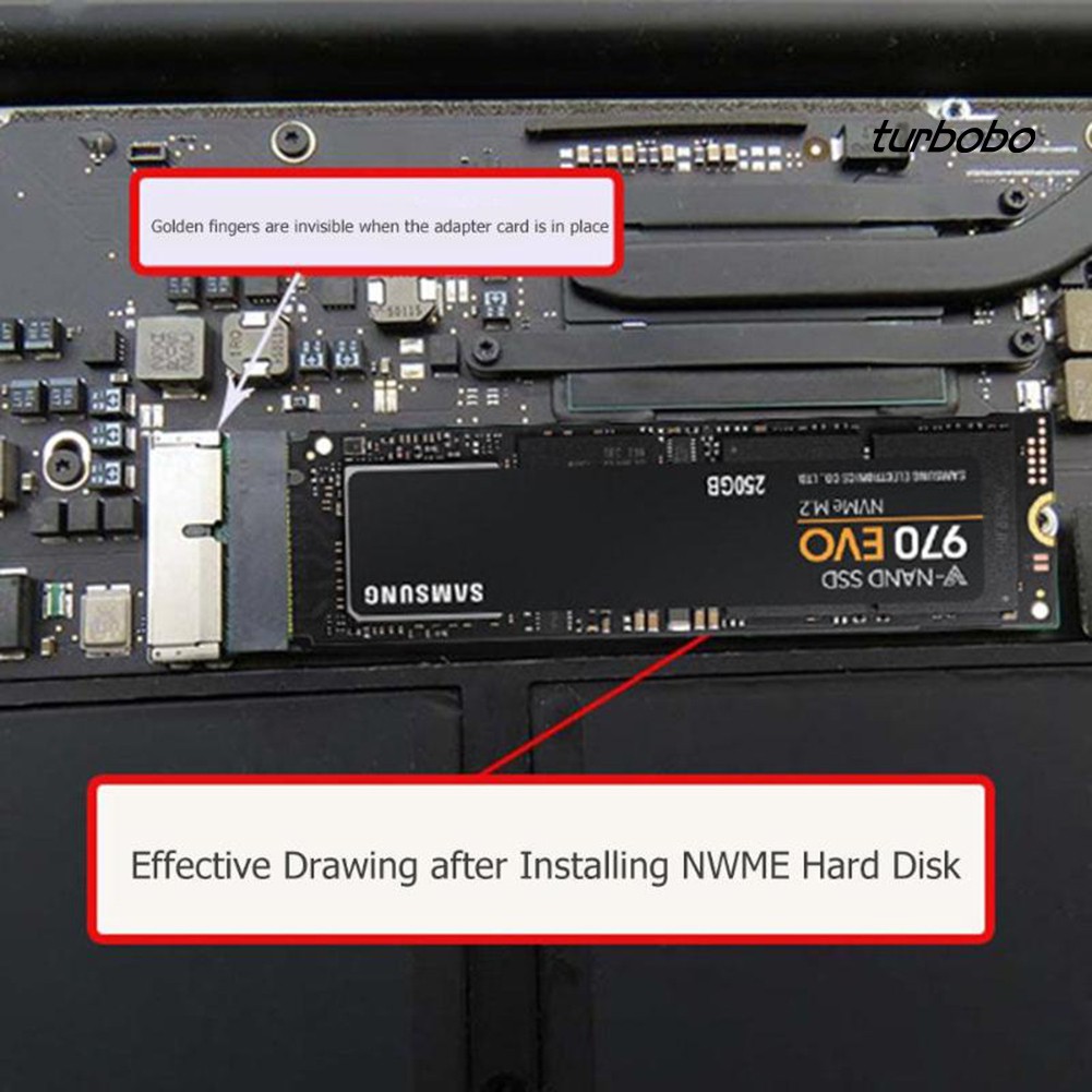 Thẻ Chuyển Đổi Qtdn-Nvme Pcie M.2 Ssd Cho Macbook Air Pro A1398 A1502 A1465 A1466 2013