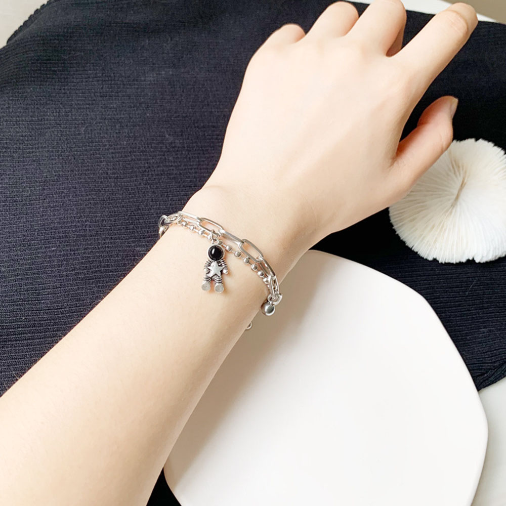 Vòng Đeo Tay Hợp Kim Họa Tiết Phi Hành Gia Độc Đáo Thời Trang Yanqueens Trang sứ Quà tặng