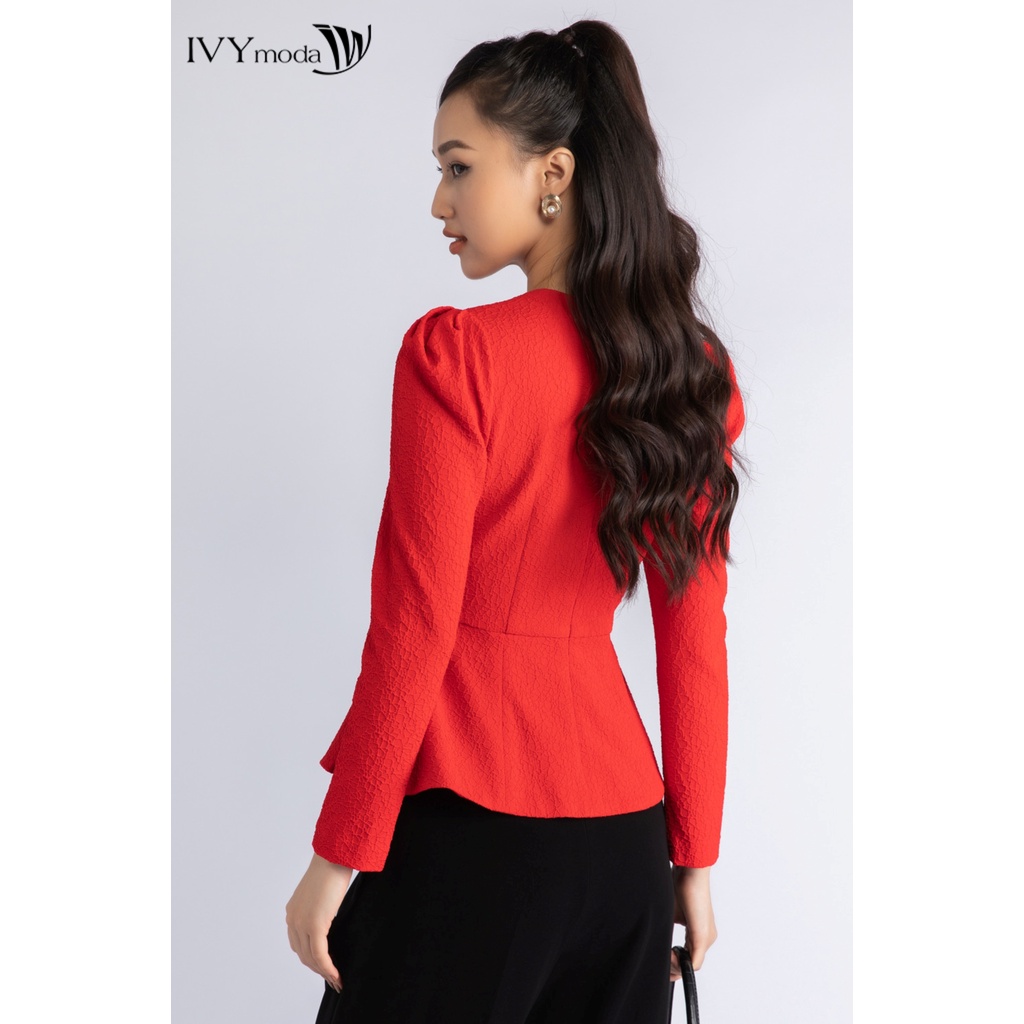 Áo peplum nữ dập nổi IVY moda MS 17M6979