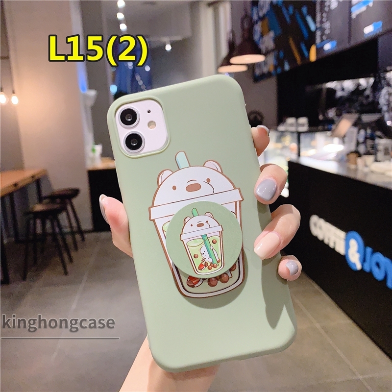 Ốp điện thoại mềm họa tiết ly trà sữa + giá đỡ cho Realme C3 5i 6 C2 6i 7 5 C11 C12 5S C1 7i C15 C17 6S U1 C3i Narzo 20 PRO 10 10A 20A | BigBuy360 - bigbuy360.vn