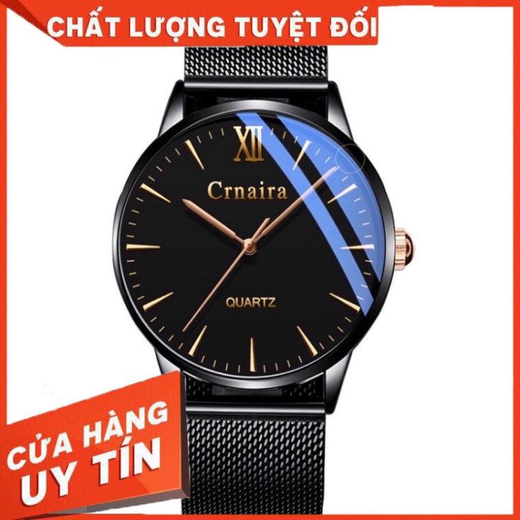 Đồng hồ nam Crnaira Japan 2021 Siêu mỏng dây lưới cao cấp dành cho quý ông - Tặng kèm hộp - Hàng nhập khẩu